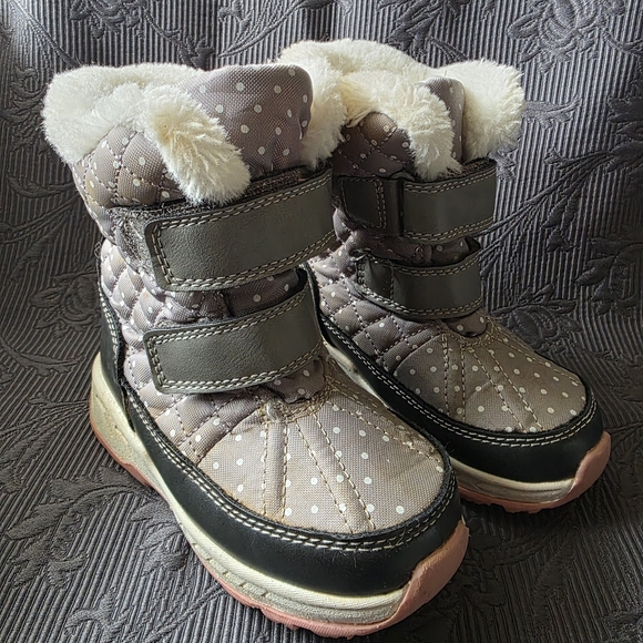 Carter's Other - Carter's Quilted Polka Dot Boots - Black and Cream